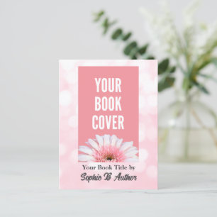 Cartão Postal Cartão-postal de promoção de livro rosa personaliz