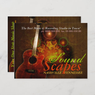 Cartão Postal Cartão-postal de Promoção de Violão de Música Soun