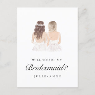 Cartão Postal Cartão-postal de Proposta de Boho Besties Bridesma