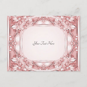 Cartão Postal Cartão-postal de Quadro Floral Rosa