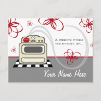 Cartão-postal de recebimento - Cozinha vermelha mo