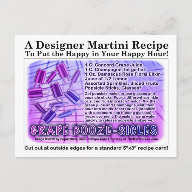 Cartão Postal Cartão-postal de Recebimento de Bebidas de Uvas (Frente)