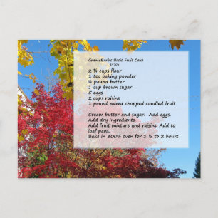 Cartão Postal Cartão-postal de recebimento de bolos de Fruta do
