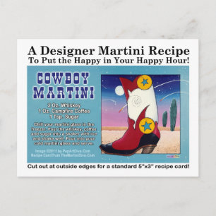 Cartão Postal Cartão-postal de recebimento de Cowboy Martini