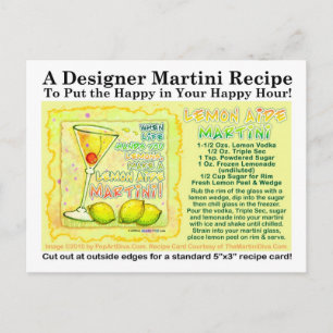Cartão Postal Cartão-postal de recebimento de Lemon Aide Martini