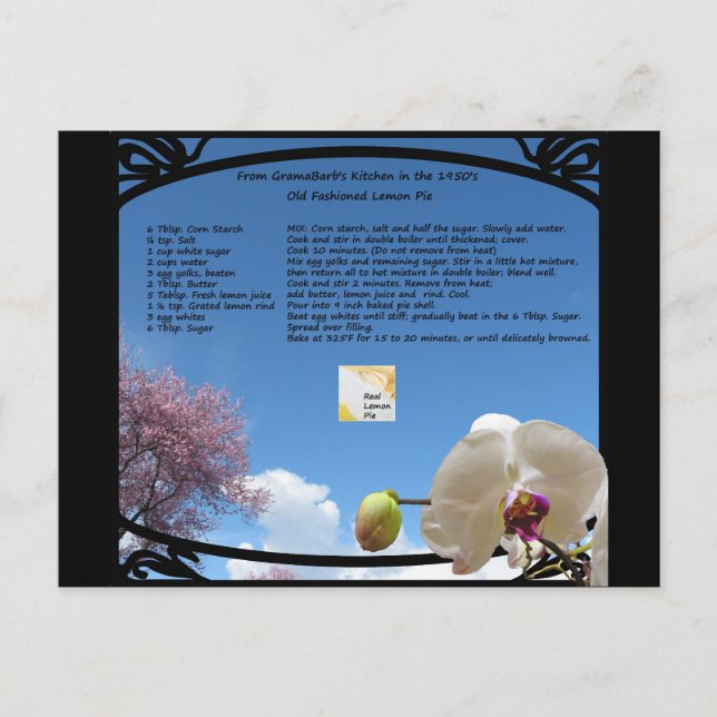 Cartão Postal Cartão-postal de recebimento de pizza de limão (Frente)