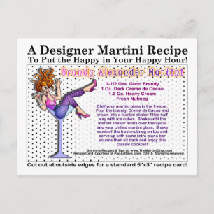 Cartão Postal Cartão-postal de Receita Brandy Alexander Martini