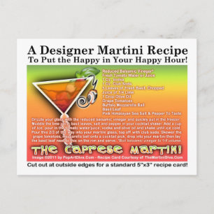 Cartão Postal Cartão-postal de Receita Caprese Martini