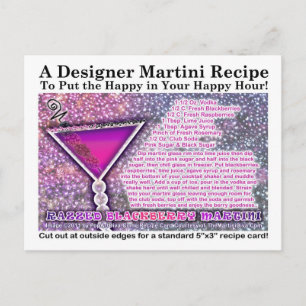 Cartão Postal Cartão-postal de receita de Blackberry Martini