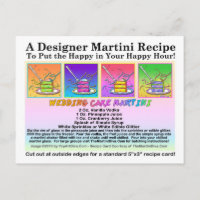 Cartão-postal de Receita de Casamento Cake Martini