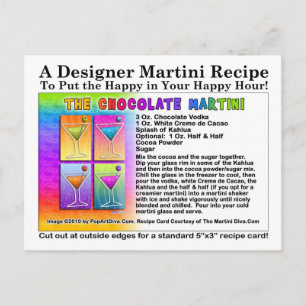 Cartão Postal Cartão-postal de receita de Chocolate Martini