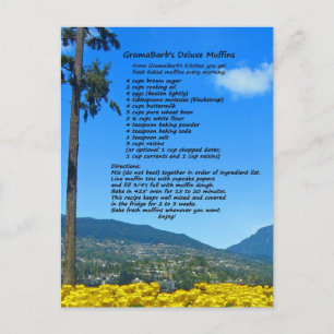 Cartão Postal Cartão-postal de Receita de Muffin Deluxe da Gram