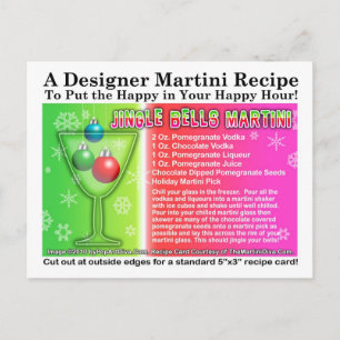Cartão Postal Cartão-postal de Receita Martini de Natal do Jingl