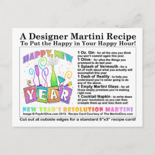 Cartão Postal Cartão-postal de Receita Martini de Resolução de A