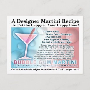Cartão Postal Cartão-postal de Receita Opus One Gum Martini Opus