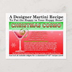 Cartão Postal Cartão-postal de receitas Cosmopolitan Martini de 