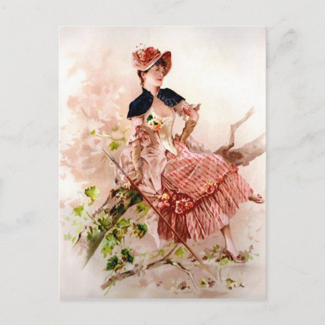 Cartão Postal Cartão-postal de retrato de senhora vintage (Frente)