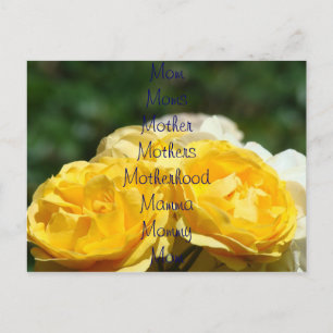 Cartão Postal Cartão-postal de Rosa Amarelo Mãe Mães Mães-Mãe