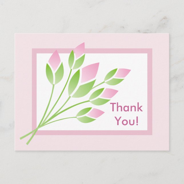 Cartão Postal Cartão-postal de rosa Obrigado (Frente)