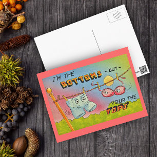 Cartão Postal Cartão-postal de roupas para entrevistas engraçada