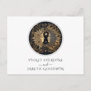 Cartão Postal Cartão-postal de RSVP de Casamento Celestial