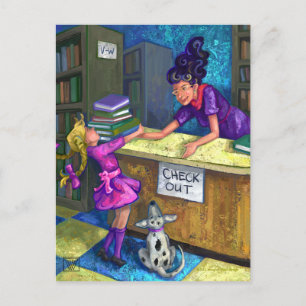 Cartão Postal Cartão-postal de Saída da Biblioteca