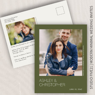 Cartão Postal Cartão-postal de salvamento de casamento minimalis