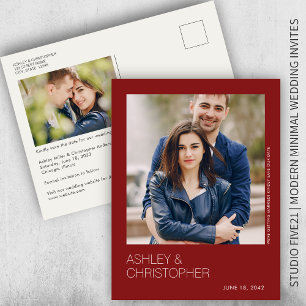 Cartão Postal Cartão-postal de salvamento de casamento minimalis
