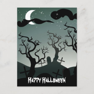 Cartão Postal Cartão-postal de saudação de Graveyard Hallowee