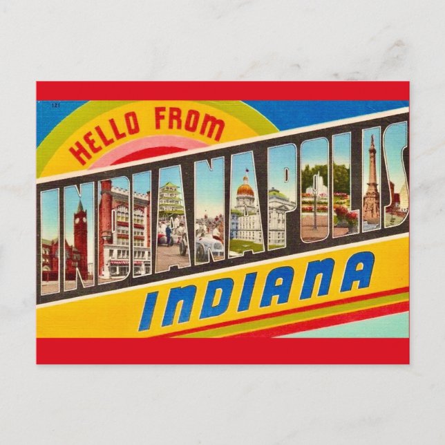 Cartão Postal Cartão-postal de saudação de Indianapolis (Frente)
