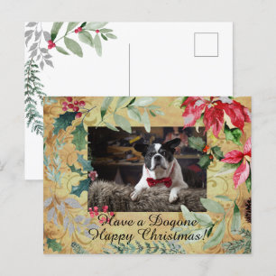Cartão Postal Cartão-postal de saudação de Natal Floral de Cacho