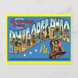 Cartão Postal Cartão-postal de saudação Philadelphia Vintage