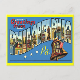 Cartão Postal Cartão-postal de saudação Philadelphia Vintage