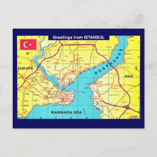 Cartão Postal Cartão-postal de saudação retrô de Istambul