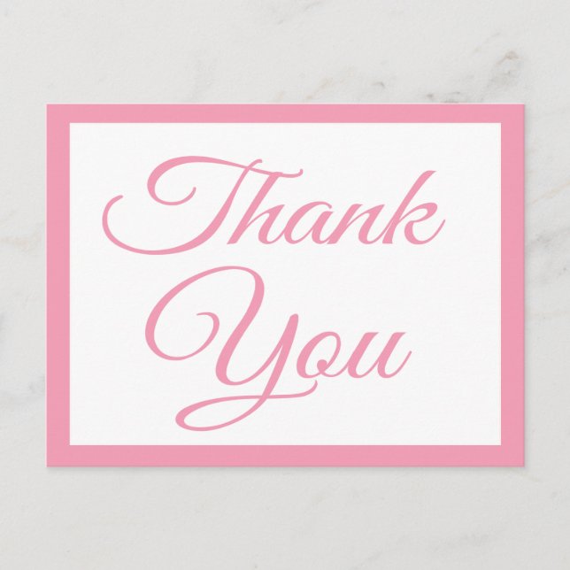 Cartão Postal Cartão-postal de Saudação Rosa Obrigado (Frente)