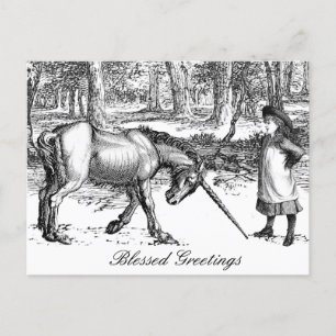 Cartão Postal Cartão-postal de saudação Unicorn