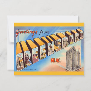Cartão Postal Cartão-postal de saudações de Greensboro NC