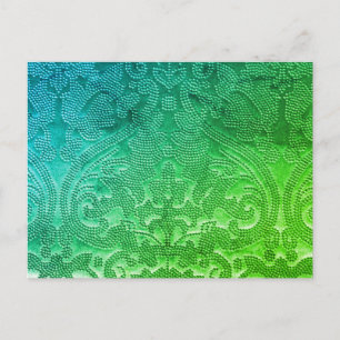 Cartão Postal Cartão-postal de saudações verde azul