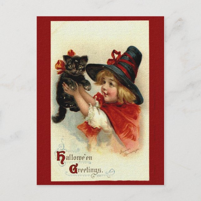 Cartão Postal Cartão-postal de saudações vitoriano do Halloween (Frente)