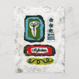 Cartão Postal Cartão-postal de Seedling Cotyledon - Arte abstrat