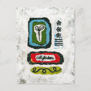 Cartão Postal Cartão-postal de Seedling Cotyledon - Arte abstrat