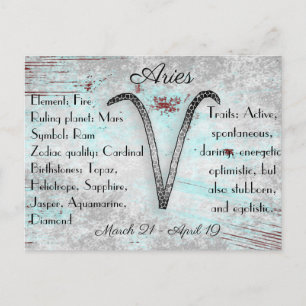 Cartão Postal Cartão-postal de Sinal Horoscópio Aires