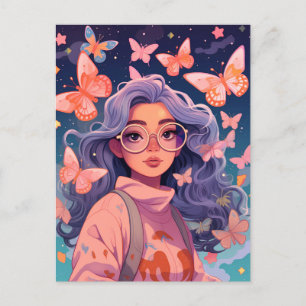 Cartão Postal Cartão-postal de Sonho de Borboleta Encantada