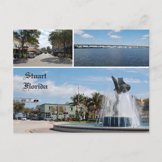 Cartão Postal Cartão-postal de Stuart Florida, Sailfish Capital (Frente)