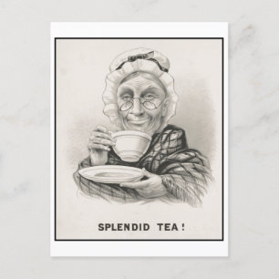 Cartão Postal Cartão-postal de Tea Funny Vintage esplêndido