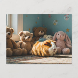 Cartão Postal Cartão-postal de Teddy Bear Toy, Cujo Porco Cavia 