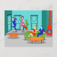 Cartão-postal de televisão clássico retrô