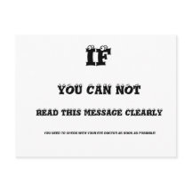 Cartão-postal de teste visual