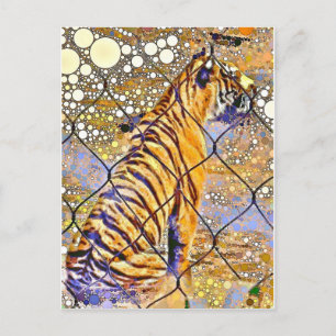 Cartão Postal Cartão-postal de Tigre Enjaulado