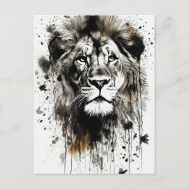 Cartão Postal Cartão-postal de tinta Regal Lion - Vida Selvagem